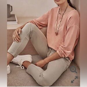 JJill Pure Jill Sand Washed Pique Tapered Pants Size S